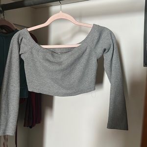 Gray crop top